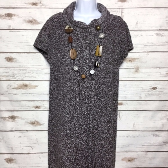 Brown Short Sleeve Knit Sweater Dress by Style Co. - Picture 3 of 8